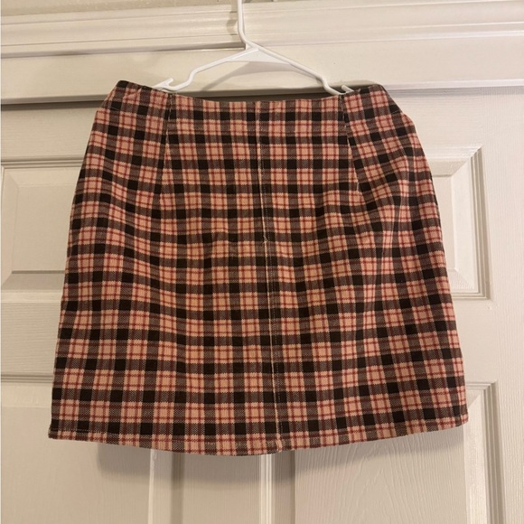 Wild Fable Checkered Skirt in Brown and Cream - Picture 2 of 3